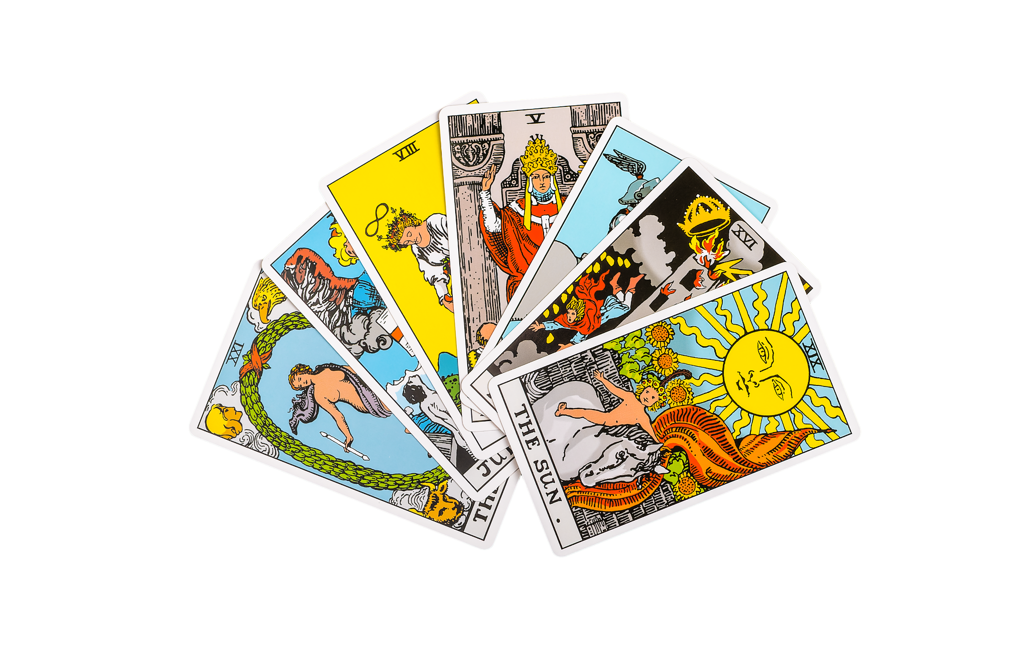 A fan of Tarot cards
