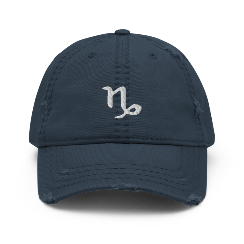 Capricorn Distressed Dad Hat