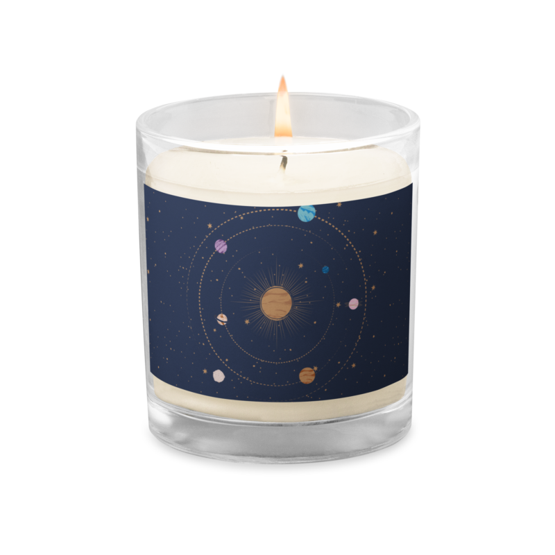 Glass jar soy wax candle