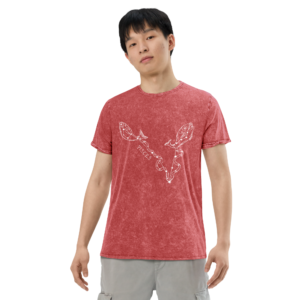 unisex denim t shirt garnet red front 640896e1de6fe