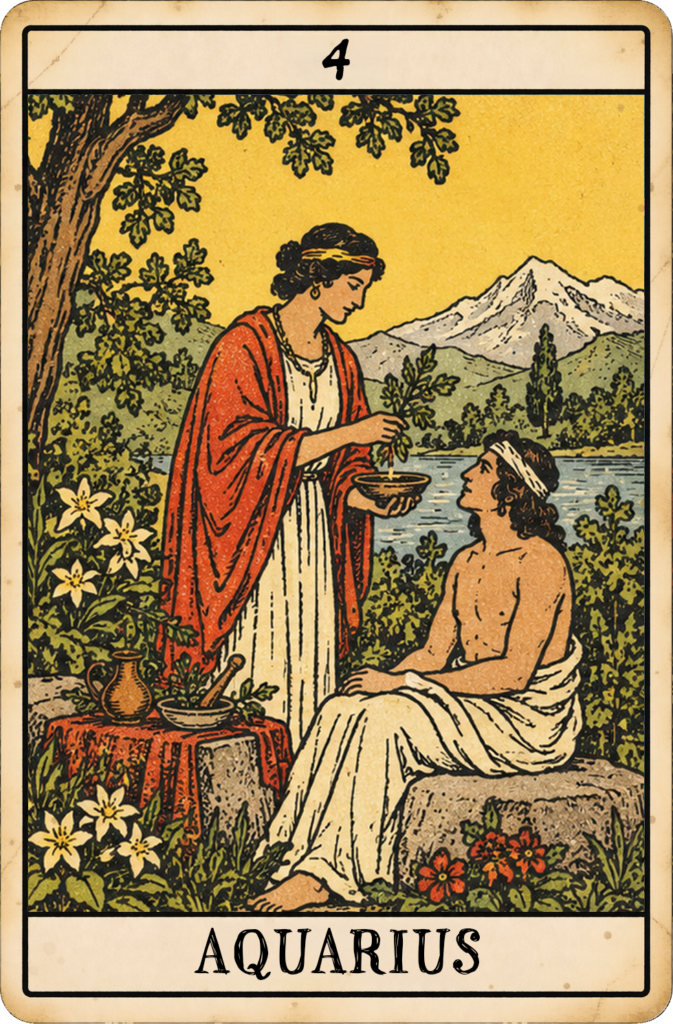 Pluto Sabian card: 4° Aquarius