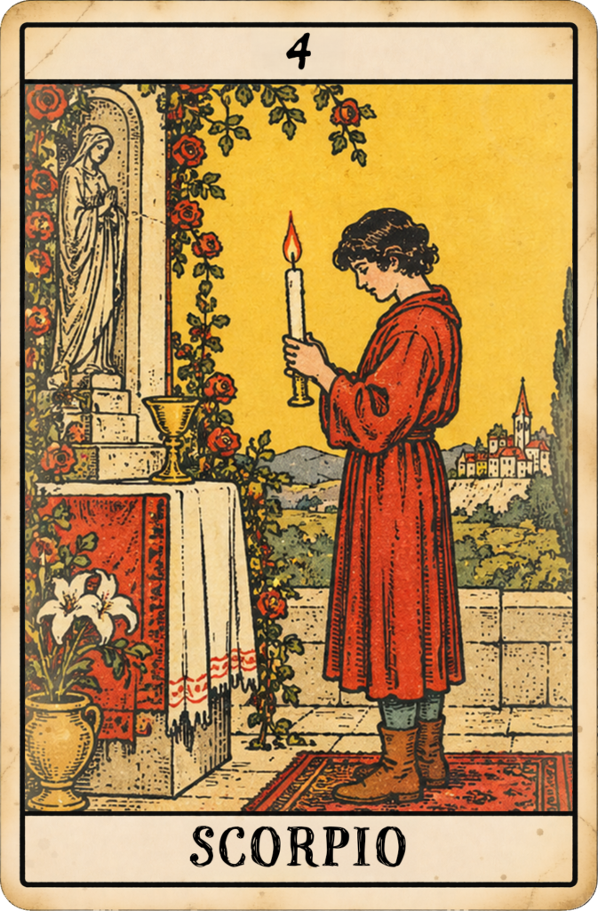 Venus Sabian card: 4° Scorpio